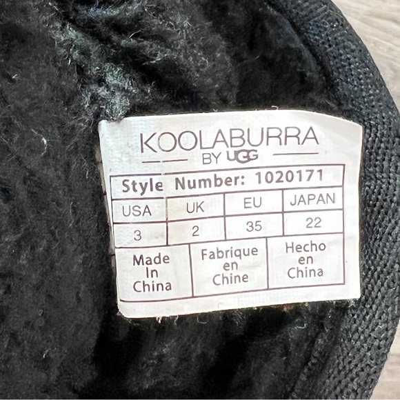 Koolaburra UGG Victoria Tall Boots Black 3 Bow Suede Kids Size 3 - Picture 10 of 10